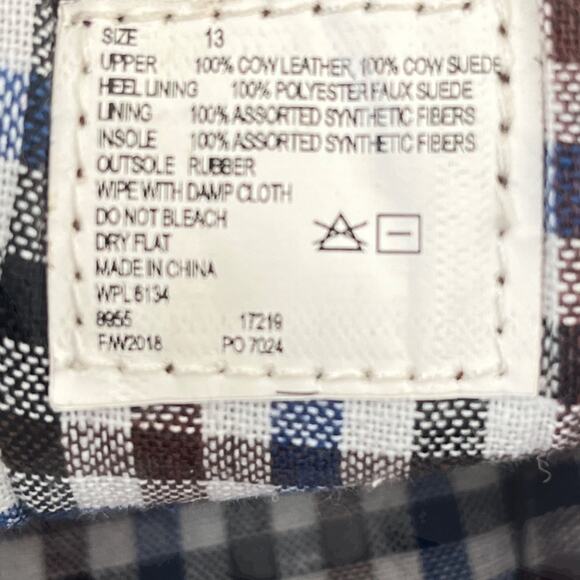 Muk Luks Suede Shoes Sz 13 Men's Leather Lace-up Sneakers Blue Orange Accent - Picture 9 of 9